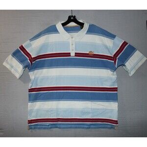 Timberland Men’s XXL Multi Striped Short Sleeve Polo Shirt Small Bleach Stains